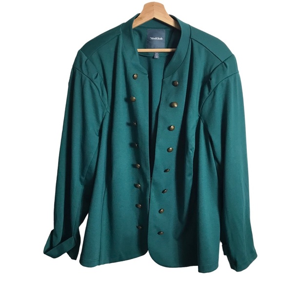 Modcloth | Jackets & Coats | Modcloth Size 4x Plus Green Brass Tone ...
